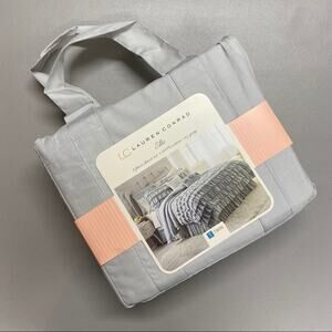 Lauren Conrad Ella Duvet Cover + Sham Set Twin Bedding Ice Gray Cotton Ruffle